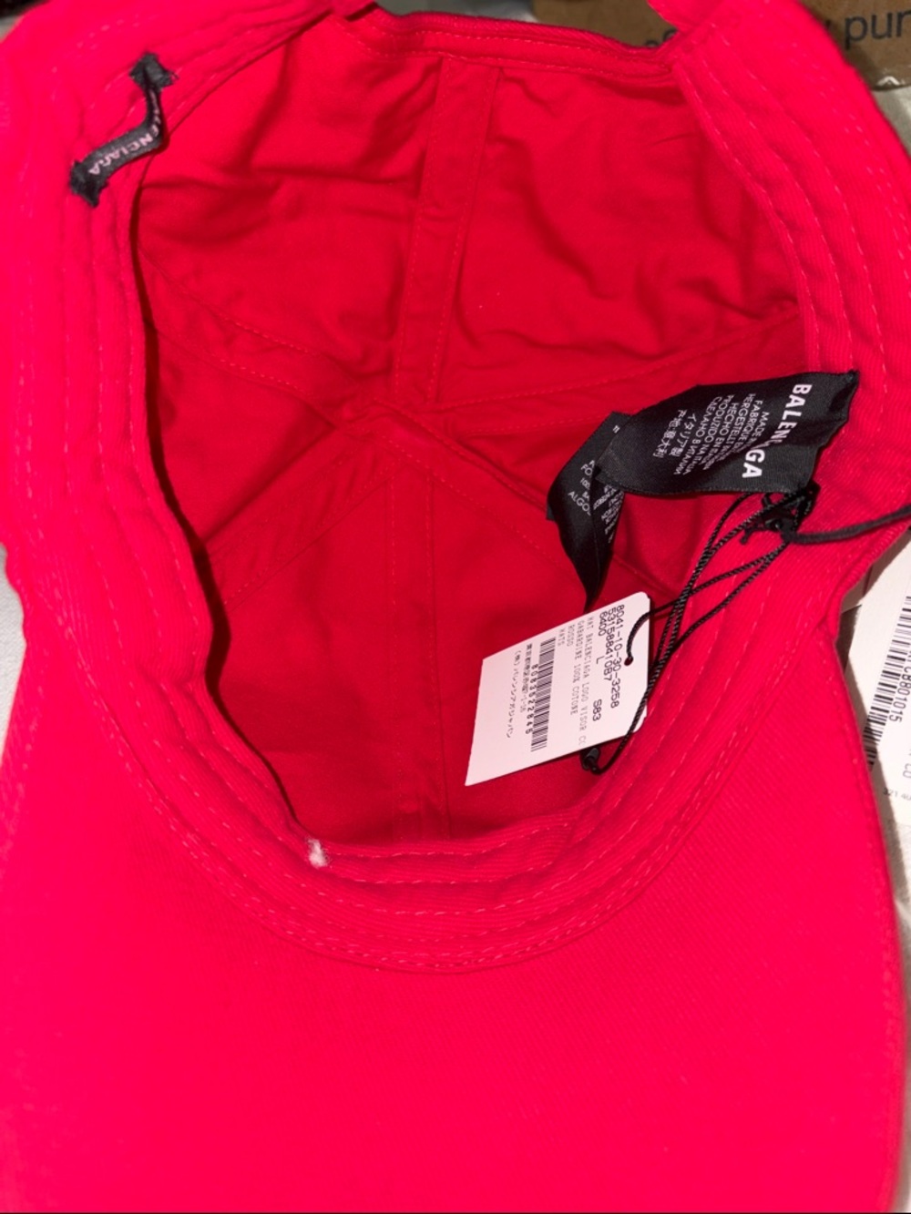 NWT Balenciaga Red Embroidered Logo Baseball Cap - Picture 5 of 5